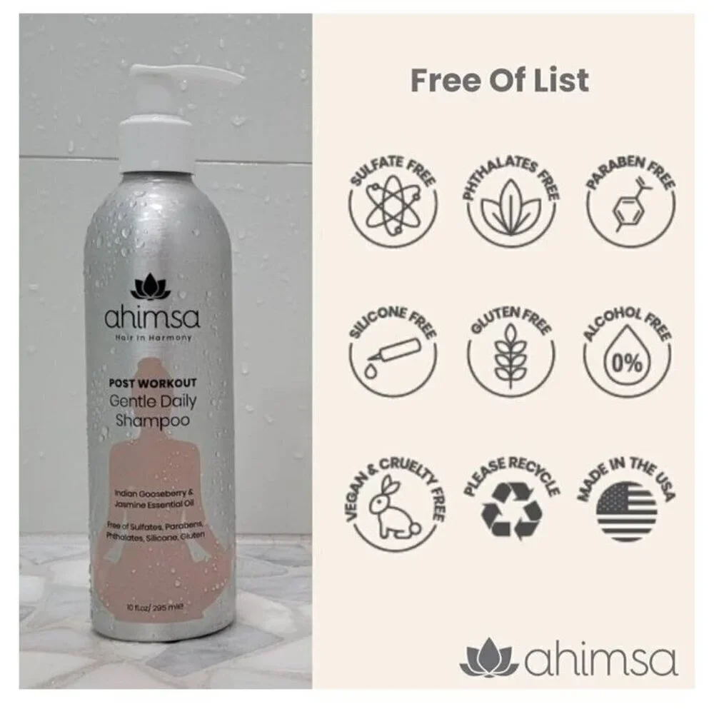 Ahimsa Hair in Harmony post workout Daily Shampoo 10 oz Authentic, Jasmine. New